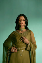 3 Piece Chiffon Embroidered Suit (FL0015)